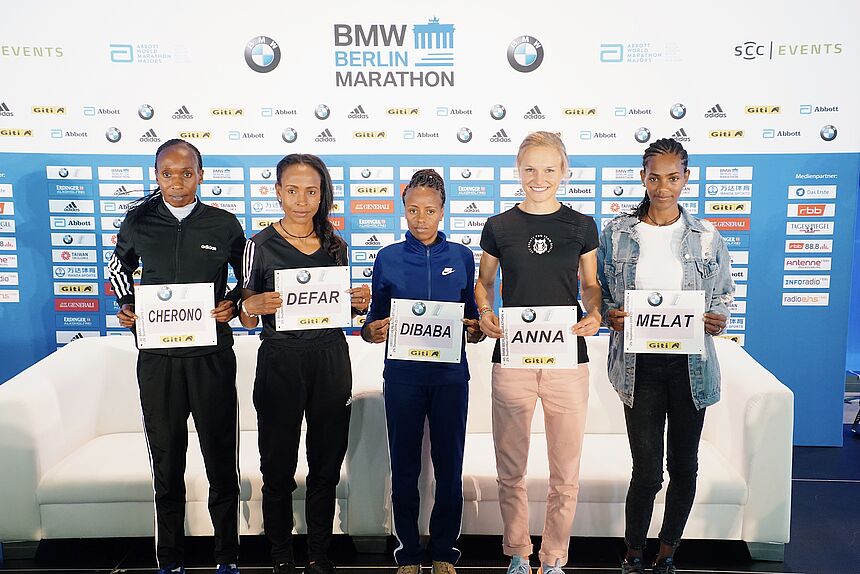 Elite Läuferinnen beim BMW BERLIN-MARATHON 2019